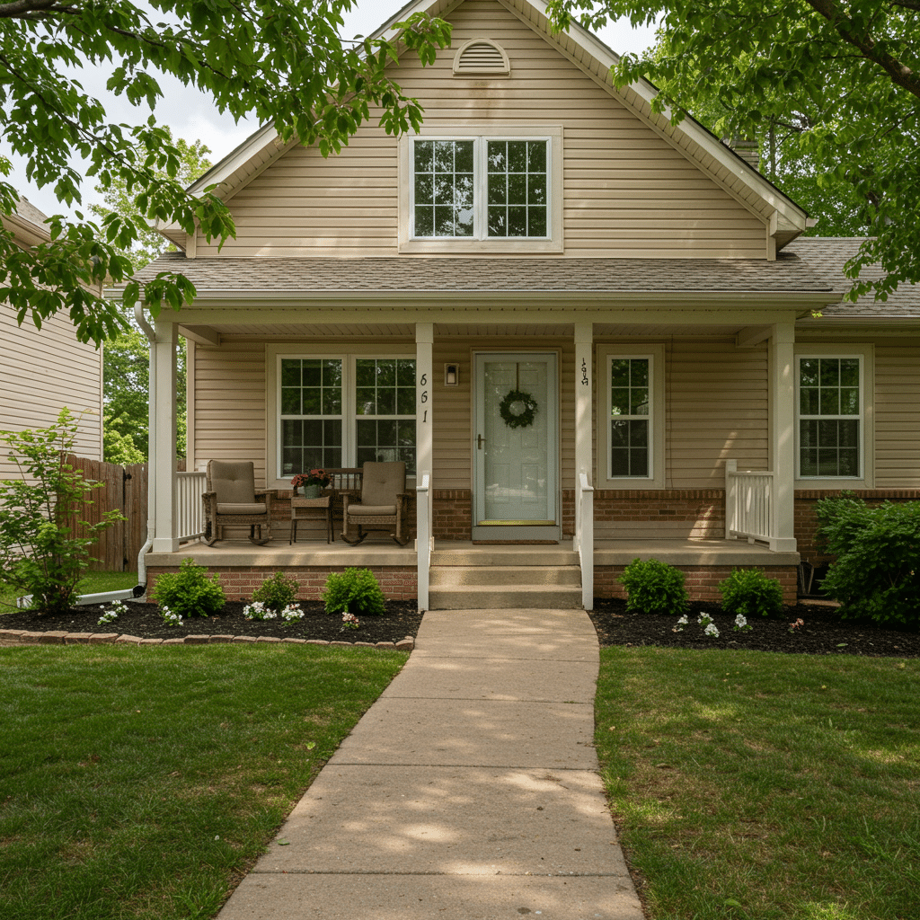 Water damage restoration, carpet cleaning, and fire damage restoration services at a residential home near 9810 Rawles Ave Indianapolis, IN 46229 showing a pristine entryway, spotless carpets, and restored living room
